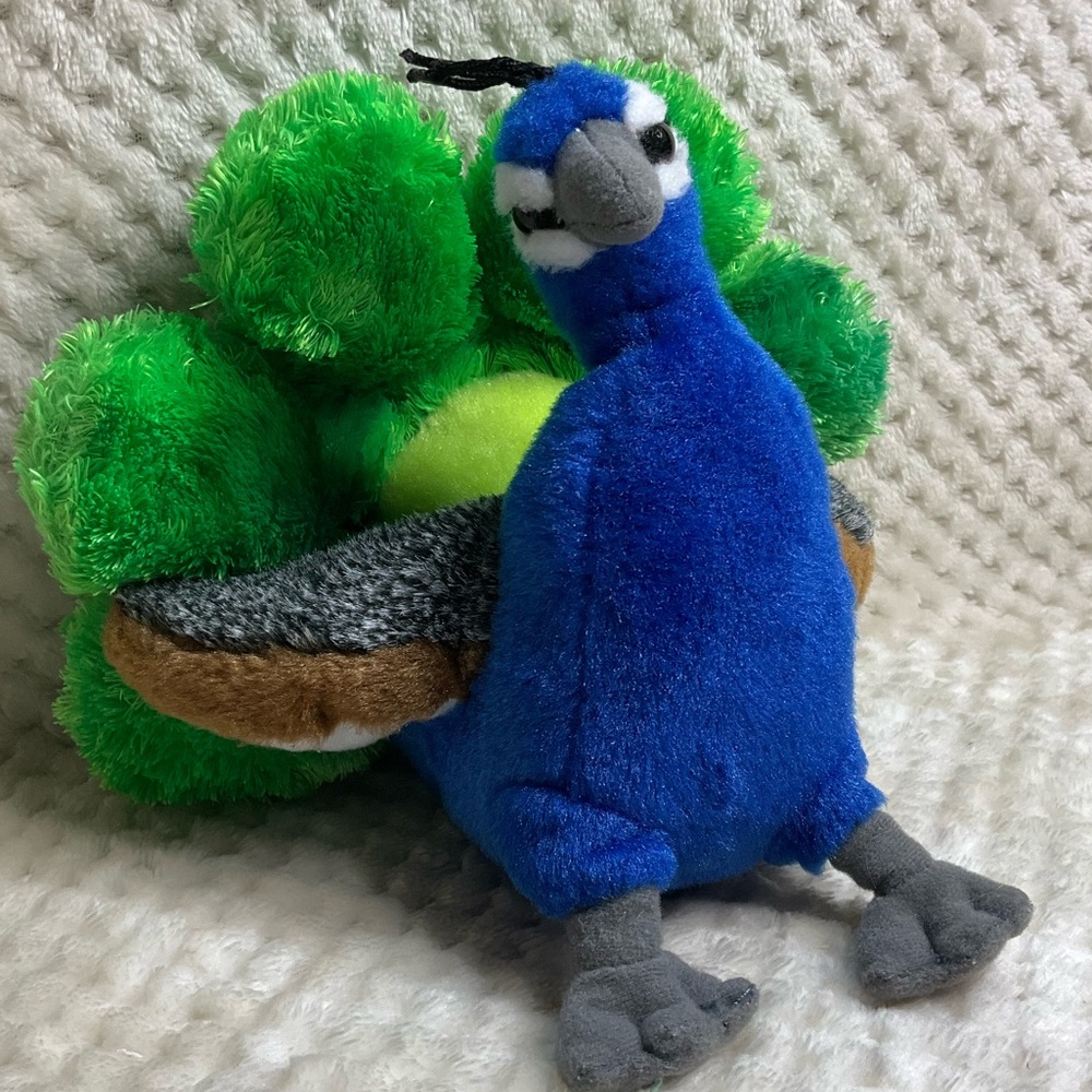 Wild Republic Plush Colorful Peacock Stuffed Animal Toy